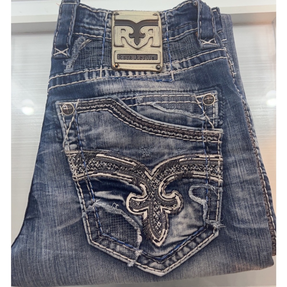 Mens Rock Revival slim straight
